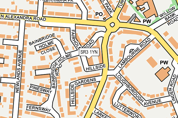 SR3 1YN map - OS OpenMap – Local (Ordnance Survey)