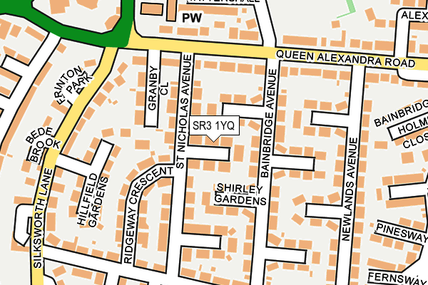 SR3 1YQ map - OS OpenMap – Local (Ordnance Survey)