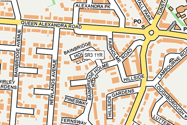 SR3 1YR map - OS OpenMap – Local (Ordnance Survey)