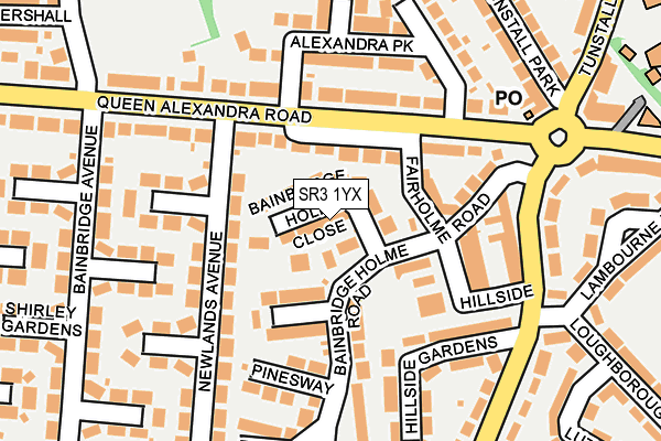 SR3 1YX map - OS OpenMap – Local (Ordnance Survey)