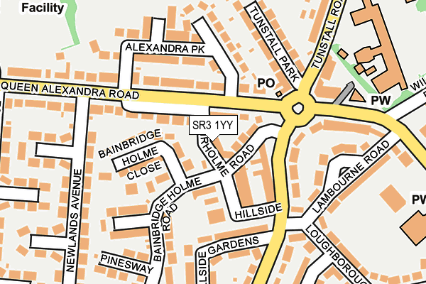 SR3 1YY map - OS OpenMap – Local (Ordnance Survey)