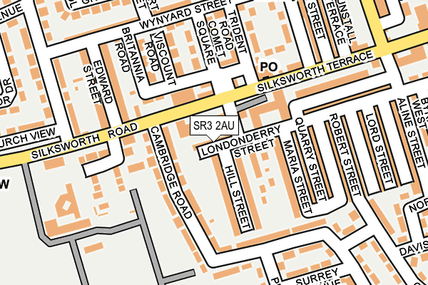 SR3 2AU map - OS OpenMap – Local (Ordnance Survey)