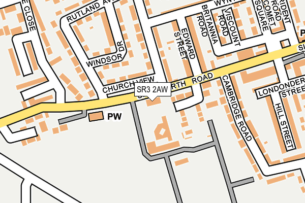 SR3 2AW map - OS OpenMap – Local (Ordnance Survey)