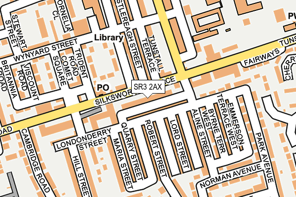 SR3 2AX map - OS OpenMap – Local (Ordnance Survey)