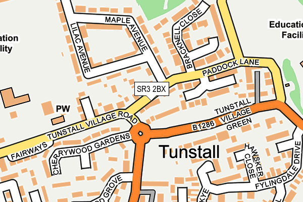 SR3 2BX map - OS OpenMap – Local (Ordnance Survey)