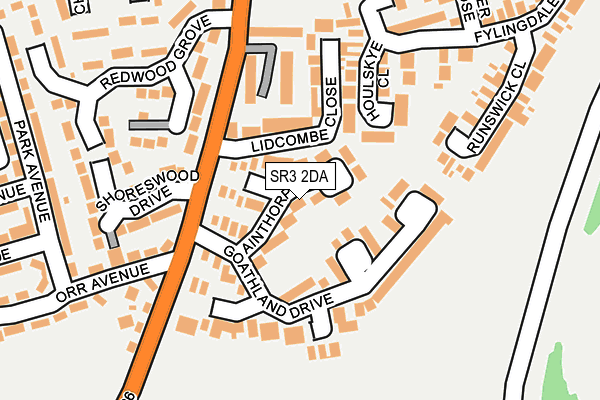 SR3 2DA map - OS OpenMap – Local (Ordnance Survey)