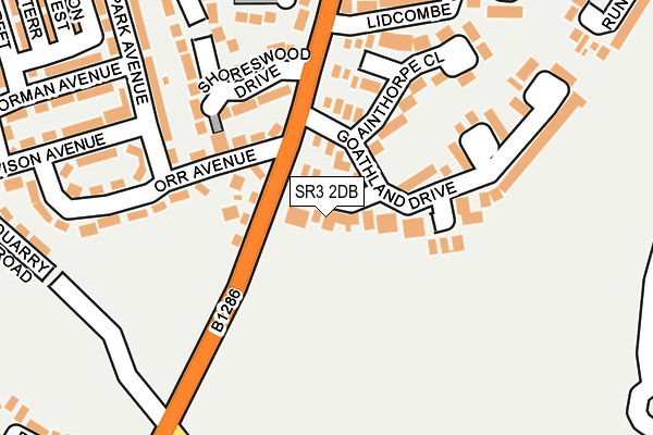 SR3 2DB map - OS OpenMap – Local (Ordnance Survey)