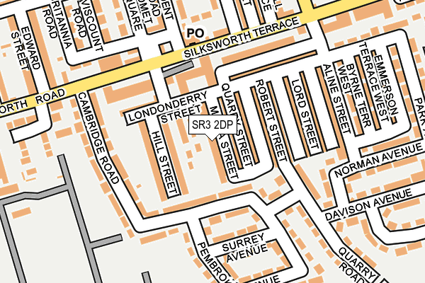 SR3 2DP map - OS OpenMap – Local (Ordnance Survey)