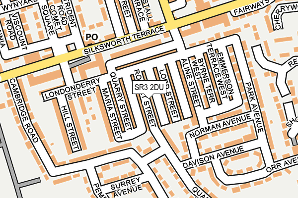 SR3 2DU map - OS OpenMap – Local (Ordnance Survey)