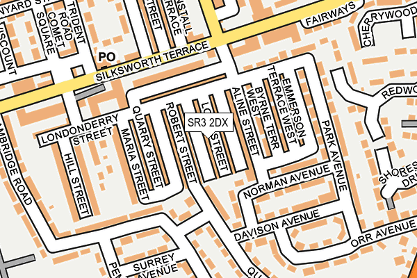 SR3 2DX map - OS OpenMap – Local (Ordnance Survey)