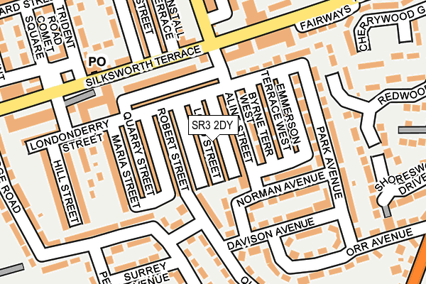 SR3 2DY map - OS OpenMap – Local (Ordnance Survey)