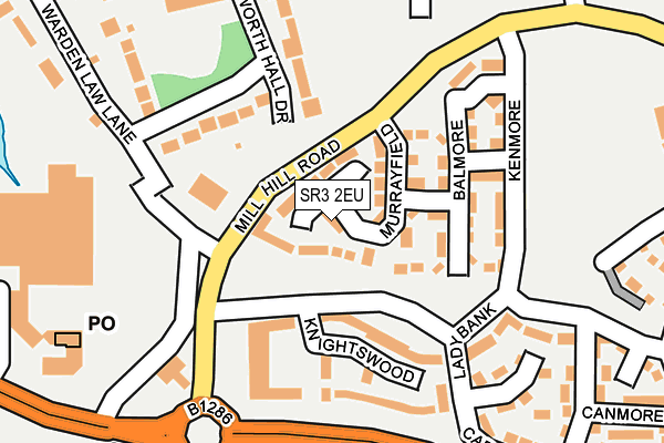 SR3 2EU map - OS OpenMap – Local (Ordnance Survey)