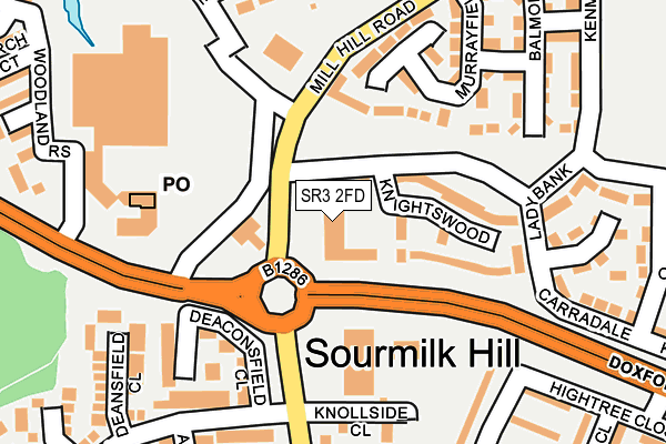 SR3 2FD map - OS OpenMap – Local (Ordnance Survey)