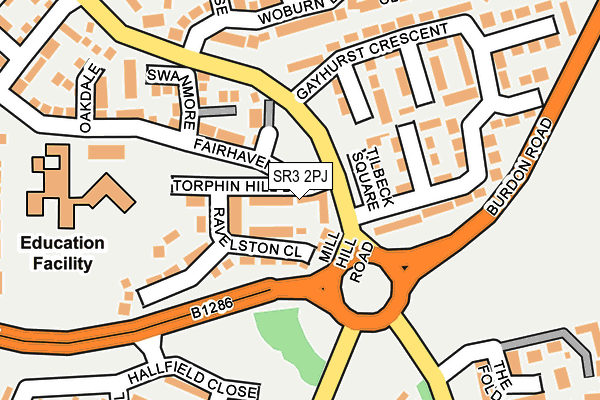 SR3 2PJ map - OS OpenMap – Local (Ordnance Survey)