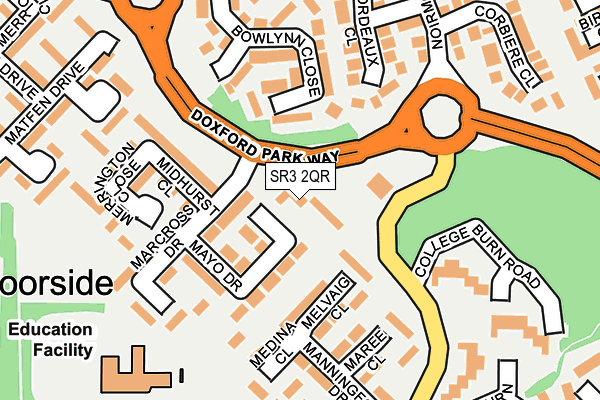SR3 2QR map - OS OpenMap – Local (Ordnance Survey)