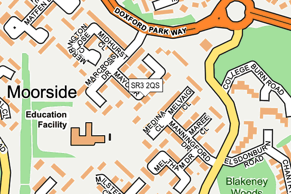 SR3 2QS map - OS OpenMap – Local (Ordnance Survey)