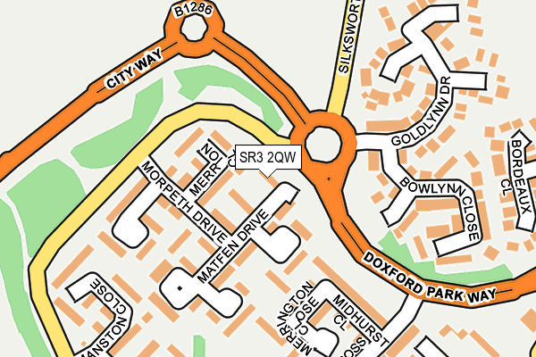 SR3 2QW map - OS OpenMap – Local (Ordnance Survey)