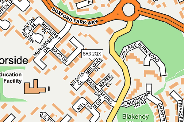 SR3 2QX map - OS OpenMap – Local (Ordnance Survey)