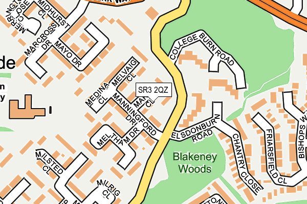 SR3 2QZ map - OS OpenMap – Local (Ordnance Survey)
