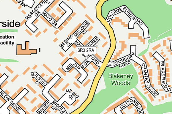 SR3 2RA map - OS OpenMap – Local (Ordnance Survey)