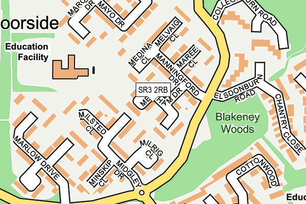 SR3 2RB map - OS OpenMap – Local (Ordnance Survey)