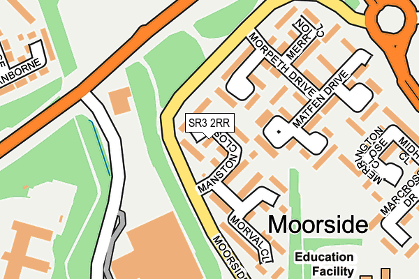 SR3 2RR map - OS OpenMap – Local (Ordnance Survey)