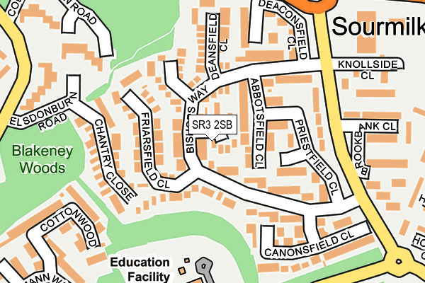 SR3 2SB map - OS OpenMap – Local (Ordnance Survey)