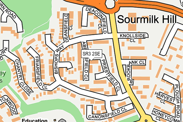 SR3 2SE map - OS OpenMap – Local (Ordnance Survey)