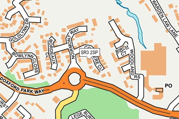 SR3 2SP map - OS OpenMap – Local (Ordnance Survey)