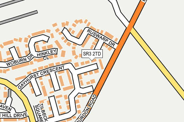 SR3 2TD map - OS OpenMap – Local (Ordnance Survey)