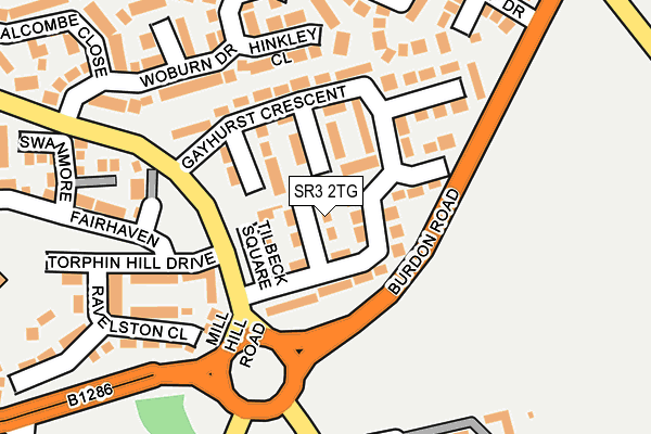 SR3 2TG map - OS OpenMap – Local (Ordnance Survey)