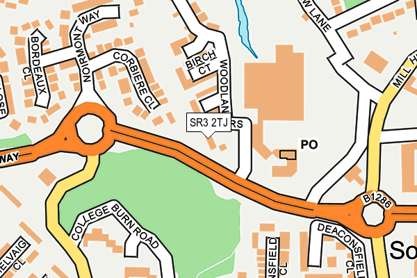 SR3 2TJ map - OS OpenMap – Local (Ordnance Survey)