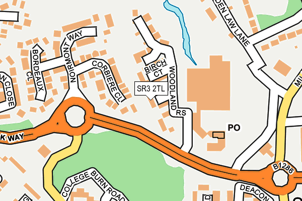SR3 2TL map - OS OpenMap – Local (Ordnance Survey)
