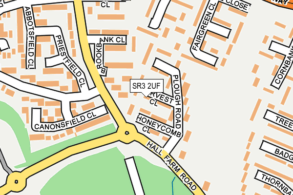 SR3 2UF map - OS OpenMap – Local (Ordnance Survey)