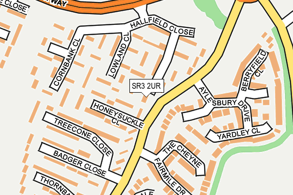 SR3 2UR map - OS OpenMap – Local (Ordnance Survey)