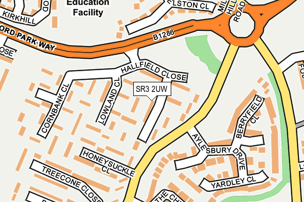 SR3 2UW map - OS OpenMap – Local (Ordnance Survey)