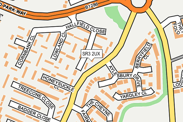 SR3 2UX map - OS OpenMap – Local (Ordnance Survey)