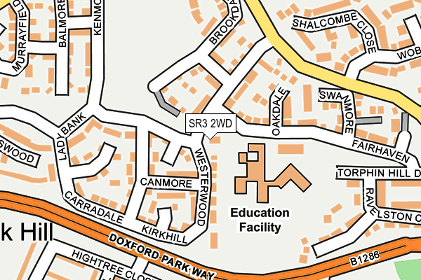SR3 2WD map - OS OpenMap – Local (Ordnance Survey)