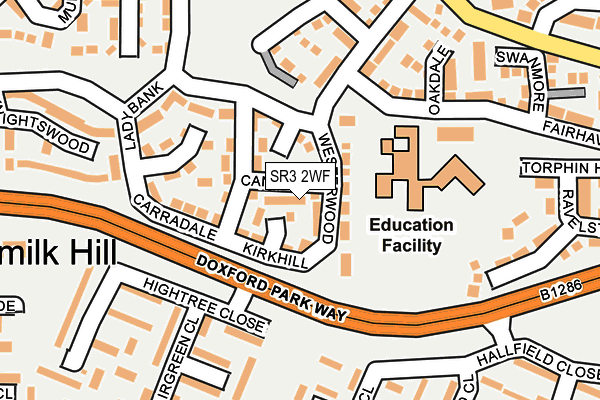 SR3 2WF map - OS OpenMap – Local (Ordnance Survey)