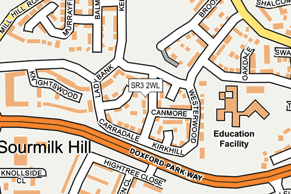 SR3 2WL map - OS OpenMap – Local (Ordnance Survey)