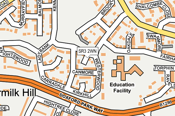 SR3 2WN map - OS OpenMap – Local (Ordnance Survey)