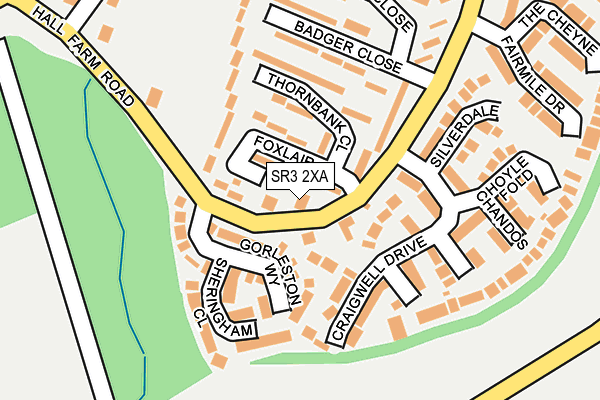 SR3 2XA map - OS OpenMap – Local (Ordnance Survey)