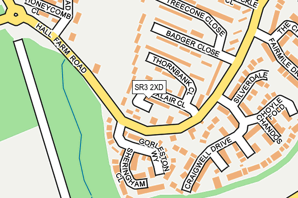 SR3 2XD map - OS OpenMap – Local (Ordnance Survey)