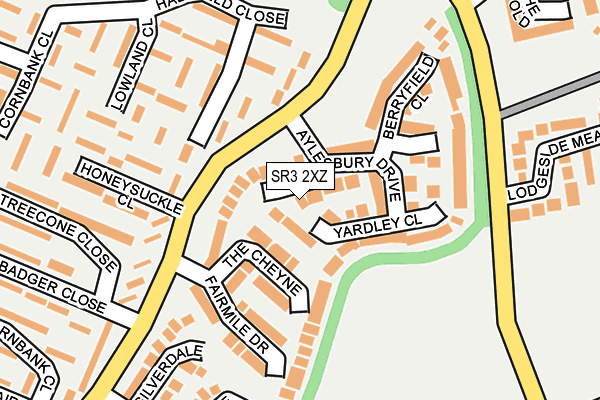 SR3 2XZ map - OS OpenMap – Local (Ordnance Survey)
