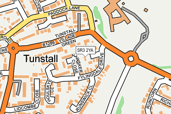 SR3 2YA map - OS OpenMap – Local (Ordnance Survey)