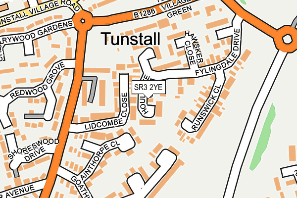 SR3 2YE map - OS OpenMap – Local (Ordnance Survey)