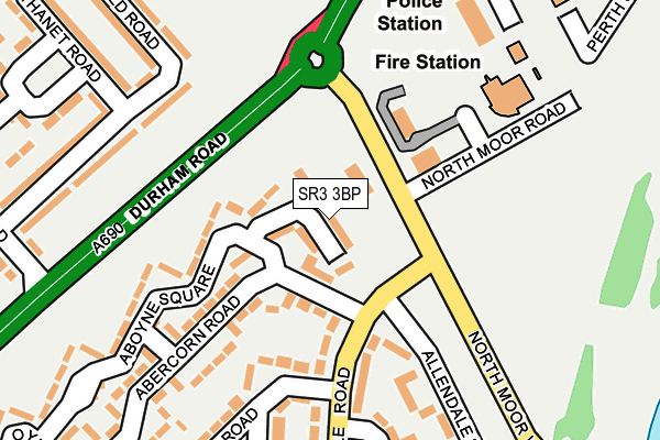 SR3 3BP map - OS OpenMap – Local (Ordnance Survey)