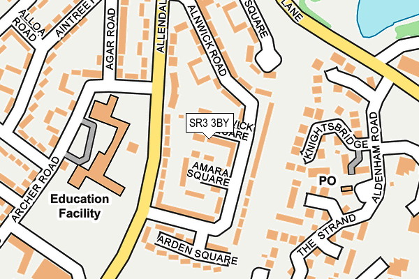 SR3 3BY map - OS OpenMap – Local (Ordnance Survey)