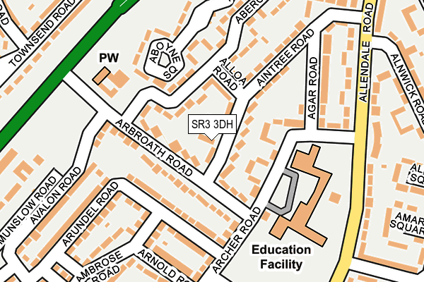 SR3 3DH map - OS OpenMap – Local (Ordnance Survey)