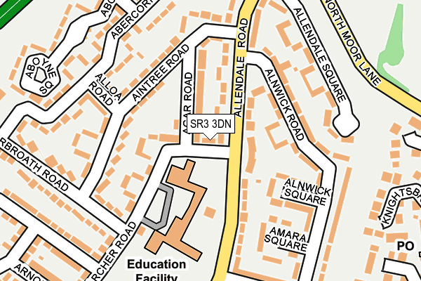 SR3 3DN map - OS OpenMap – Local (Ordnance Survey)